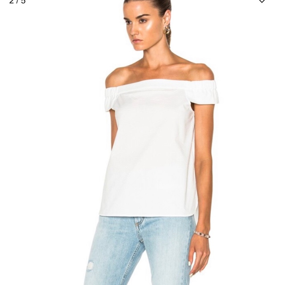 Tibi Seersucker Off The Shoulder Top (B4)